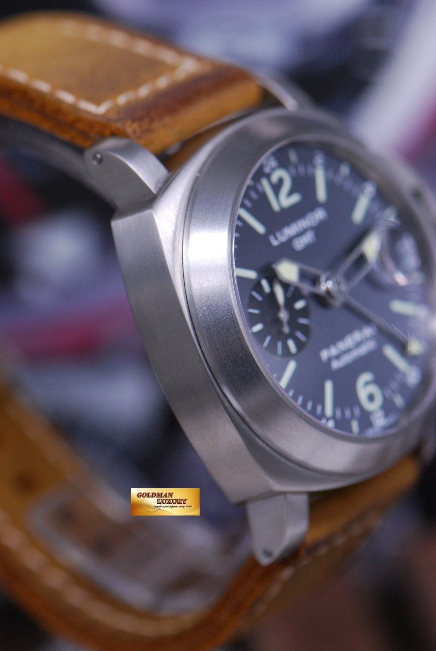 [SOLD] PANERAI LUMINOR GMT 44mm ANTHRACITE BLUE DIAL AUTOMATIC PAM 89 (MINT)