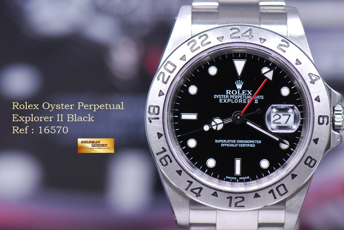 [SOLD] ROLEX OYSTER PERPETUAL EXPLORER II REF 16570 BLACK (MINT)