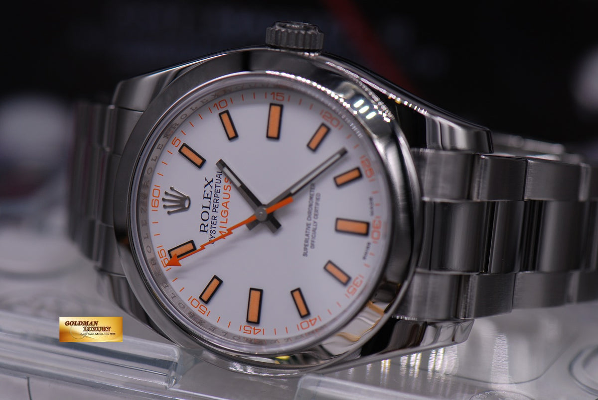 [SOLD] ROLEX OYSTER PERPETUAL MILGAUSS WHITE AUTOMATIC 116400 (MINT)