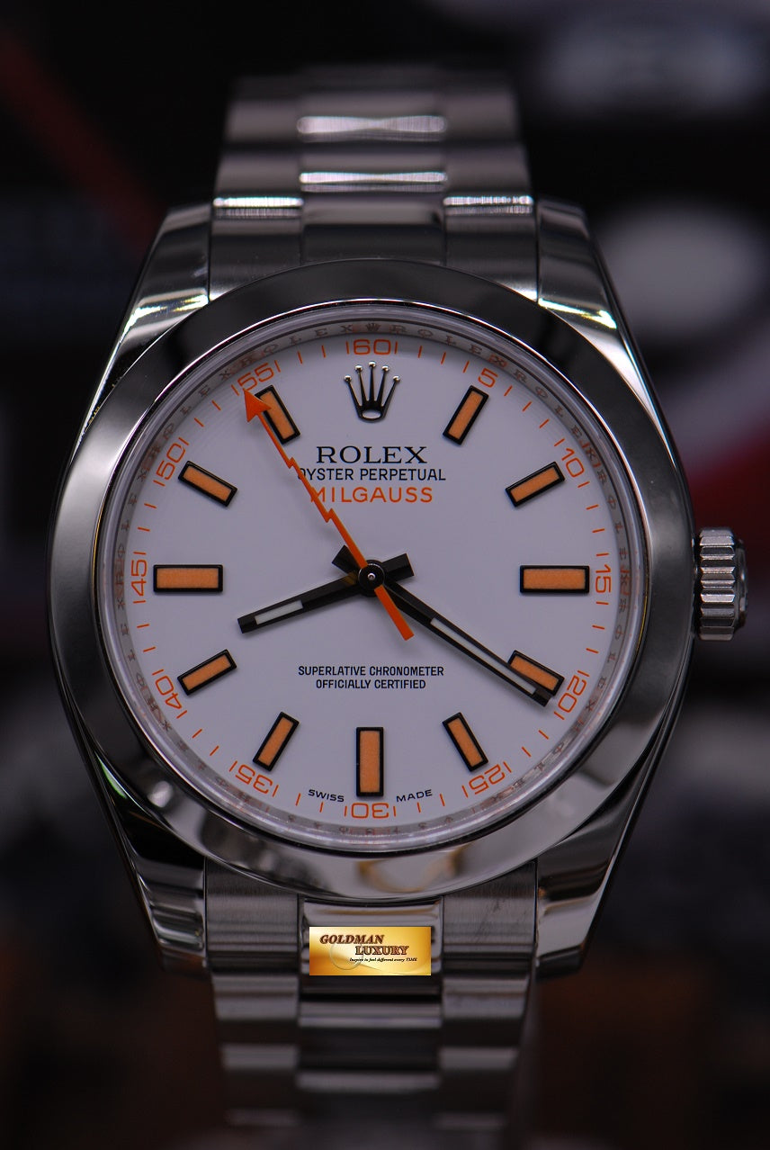 [SOLD] ROLEX OYSTER PERPETUAL MILGAUSS WHITE AUTOMATIC 116400 (MINT)