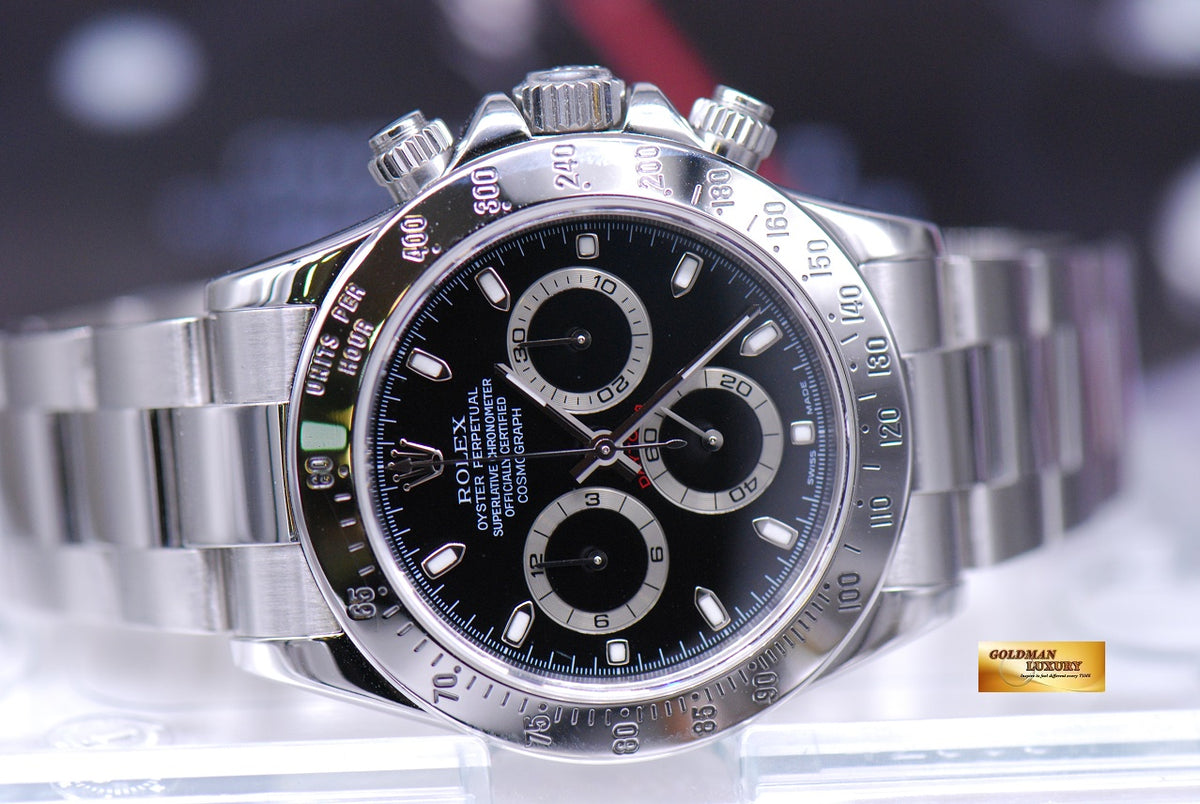 [SOLD] ROLEX OYSTER COSMOGRAPH DAYTONA STAINLESS STEEL BLACK 116520 (MINT)