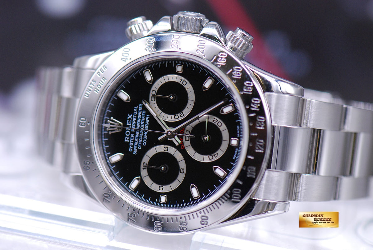 [SOLD] ROLEX OYSTER COSMOGRAPH DAYTONA STAINLESS STEEL BLACK 116520 (MINT)