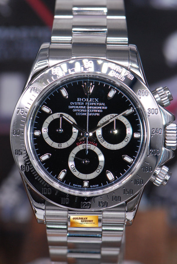 [SOLD] ROLEX OYSTER COSMOGRAPH DAYTONA STAINLESS STEEL BLACK 116520 (MINT)