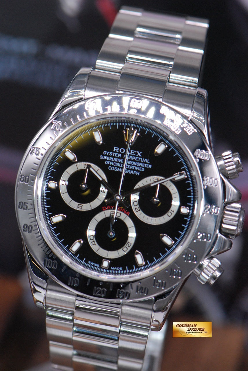 [SOLD] ROLEX OYSTER COSMOGRAPH DAYTONA STAINLESS STEEL BLACK 116520 (MINT)