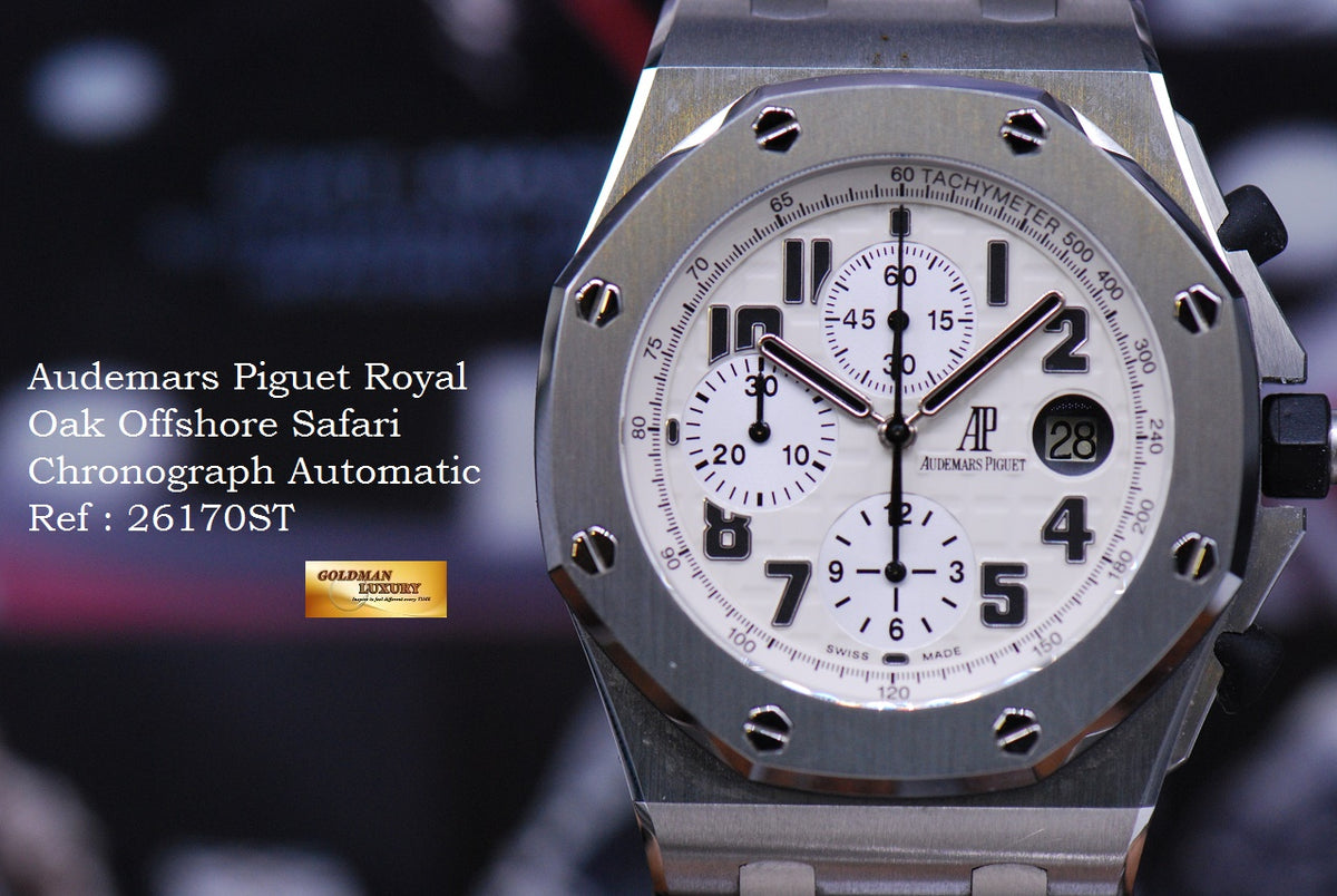 [SOLD] AUDEMARS PIGUET ROYAL OAK OFFSHORE SAFARI CHRONOGRAPH AUTOMATIC WHITE 26170ST (MINT)