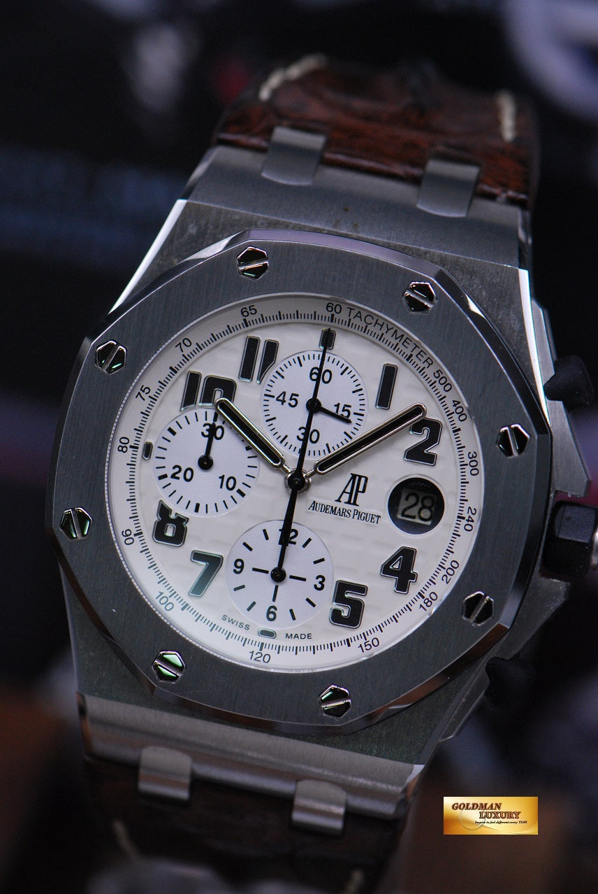 [SOLD] AUDEMARS PIGUET ROYAL OAK OFFSHORE SAFARI CHRONOGRAPH AUTOMATIC WHITE 26170ST (MINT)
