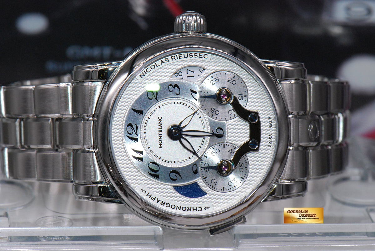[SOLD] MONT BLANC NICHOLAS RIEUSSEC CHRONOGRAPH SS GMT BRACELET AUTOMATIC (LNIB)