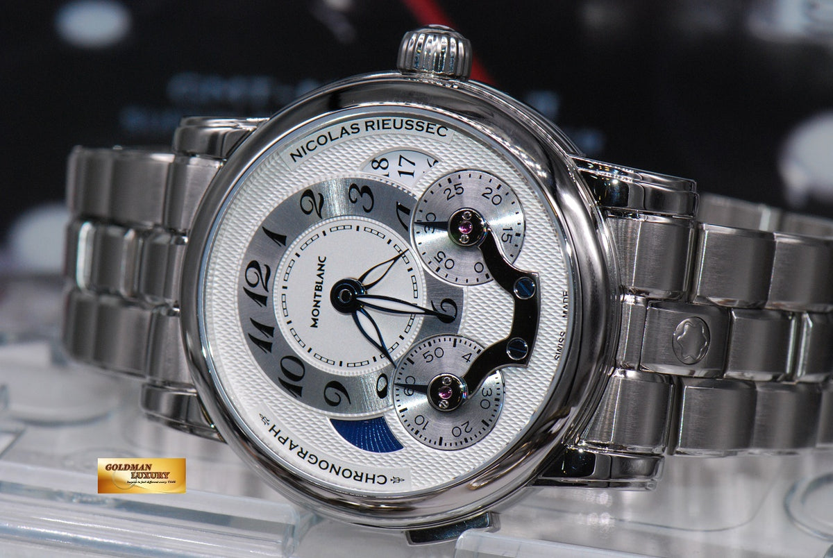 [SOLD] MONT BLANC NICHOLAS RIEUSSEC CHRONOGRAPH SS GMT BRACELET AUTOMATIC (LNIB)