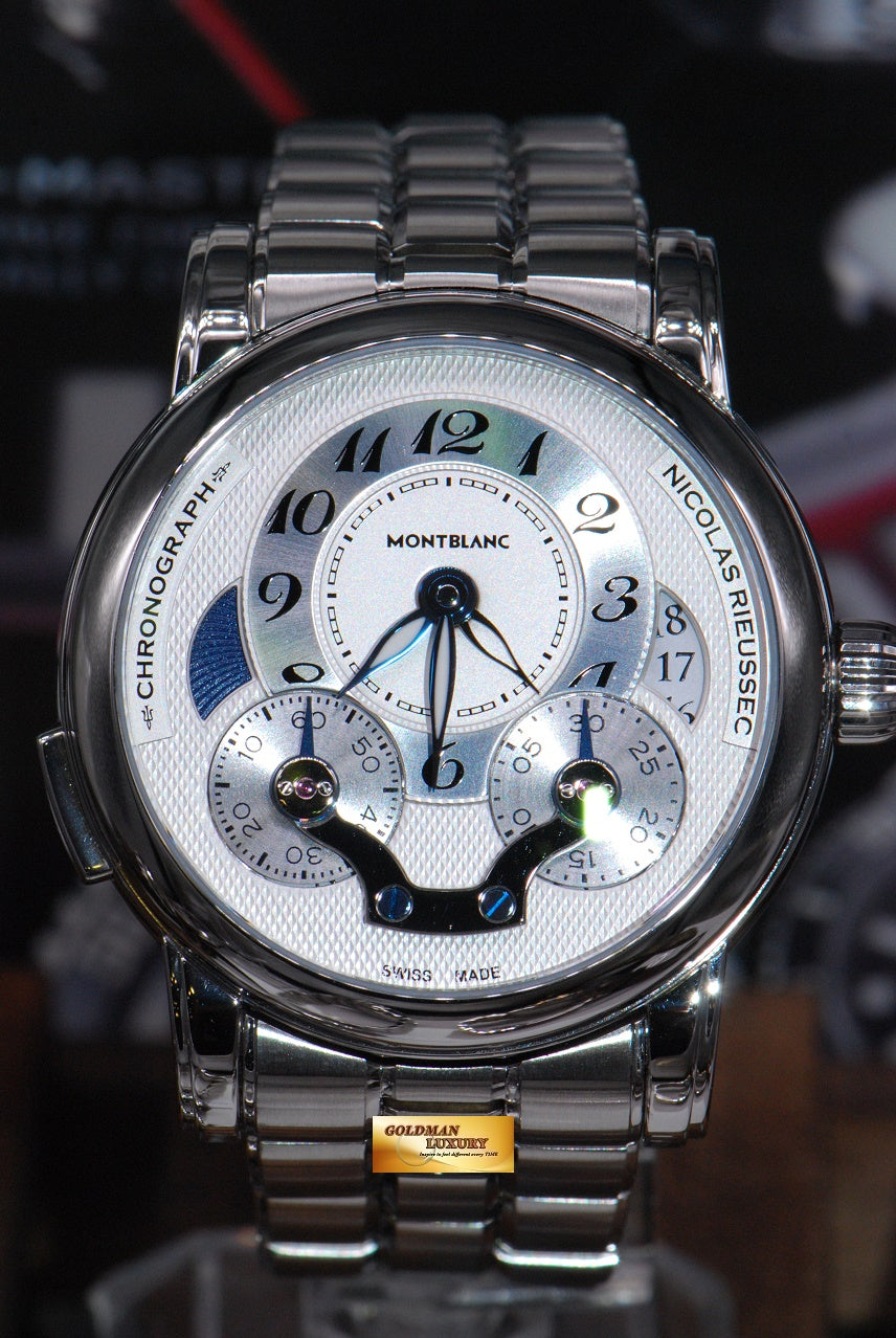 [SOLD] MONT BLANC NICHOLAS RIEUSSEC CHRONOGRAPH SS GMT BRACELET AUTOMATIC (LNIB)