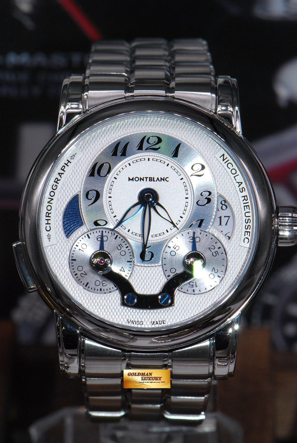 [SOLD] MONT BLANC NICHOLAS RIEUSSEC CHRONOGRAPH SS GMT BRACELET AUTOMATIC (LNIB)