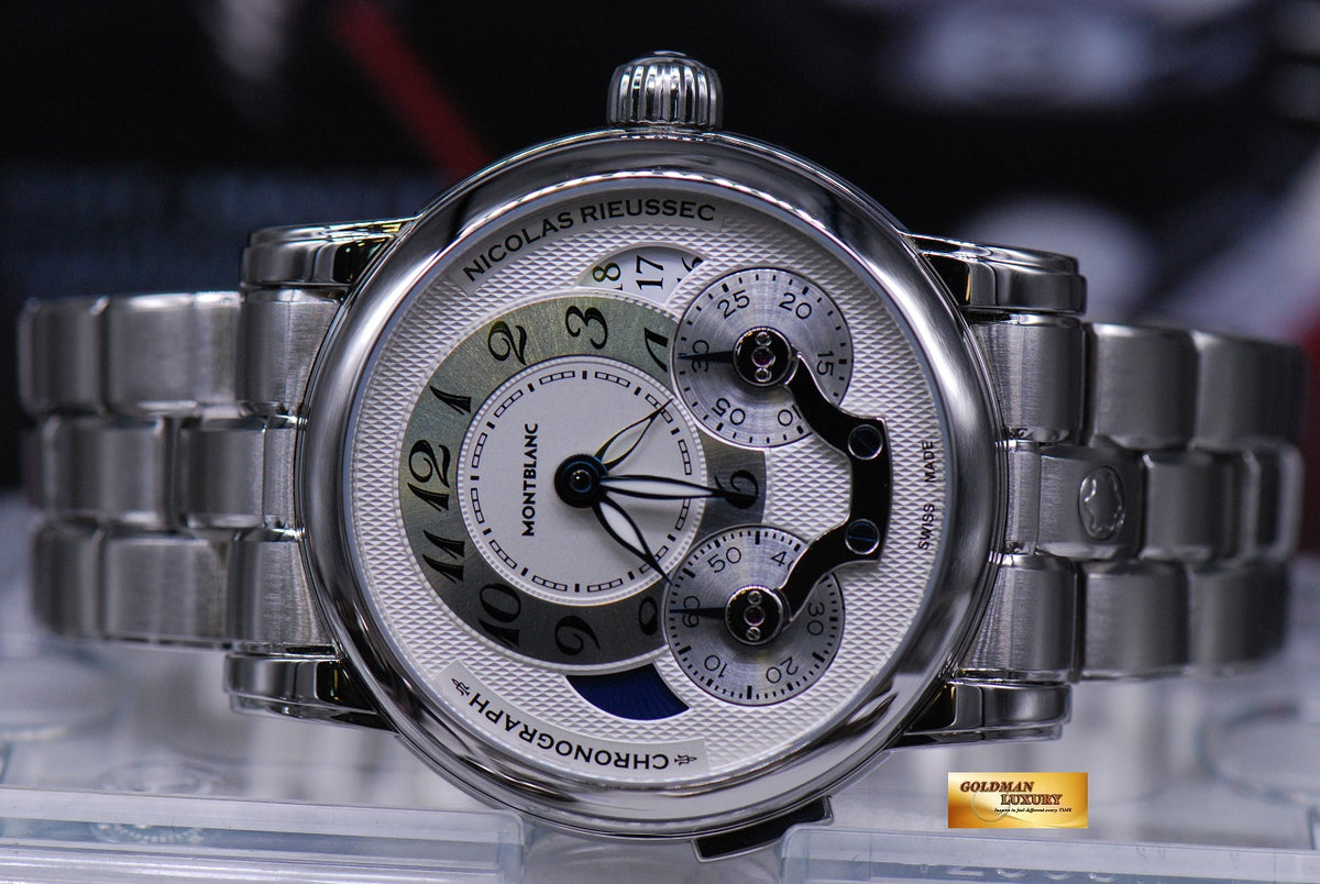[SOLD] MONT BLANC NICHOLAS RIEUSSEC CHRONOGRAPH SS GMT BRACELET AUTOMATIC (LNIB)