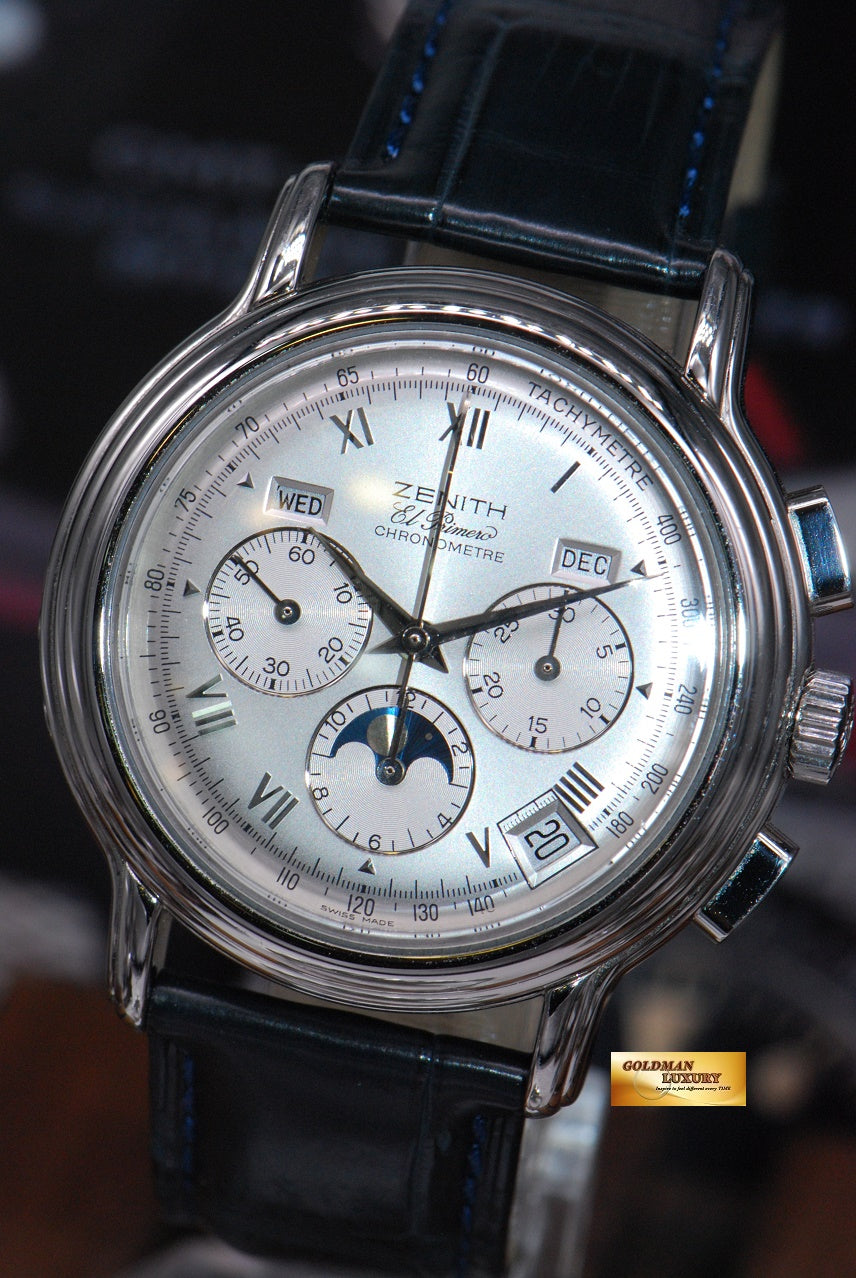 [SOLD] ZENITH EL PRIMERO CHRONOMASTER MOONPHASE ANNUAL CALENDAR SS AUTOMATIC (MINT)