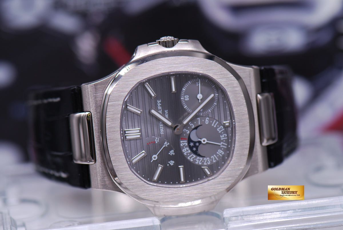 [SOLD] PATEK PHILIPPE NAUTILUS 18K WHITE GOLD MOONPHASE POWER RESERVE 5712G-001 (LNIB)
