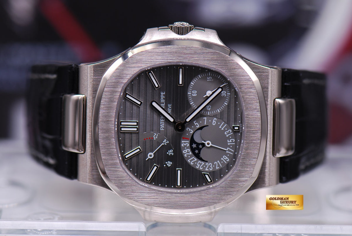 [SOLD] PATEK PHILIPPE NAUTILUS 18K WHITE GOLD MOONPHASE POWER RESERVE 5712G-001 (LNIB)