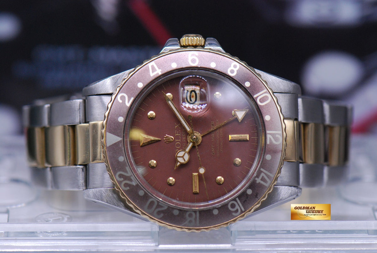 [SOLD] ROLEX OYSTER PERPETUAL GMT-MASTER I “ROOT BEER” MATTE BROWN NIPPLE DIAL VINTAGE 1675 (VINTAGE)