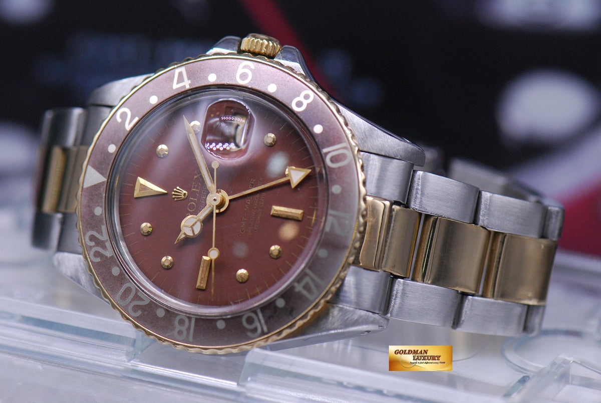 [SOLD] ROLEX OYSTER PERPETUAL GMT-MASTER I “ROOT BEER” MATTE BROWN NIPPLE DIAL VINTAGE 1675 (VINTAGE)