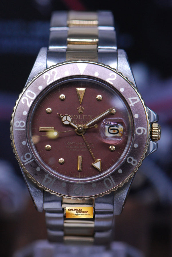 [SOLD] ROLEX OYSTER PERPETUAL GMT-MASTER I “ROOT BEER” MATTE BROWN NIPPLE DIAL VINTAGE 1675 (VINTAGE)