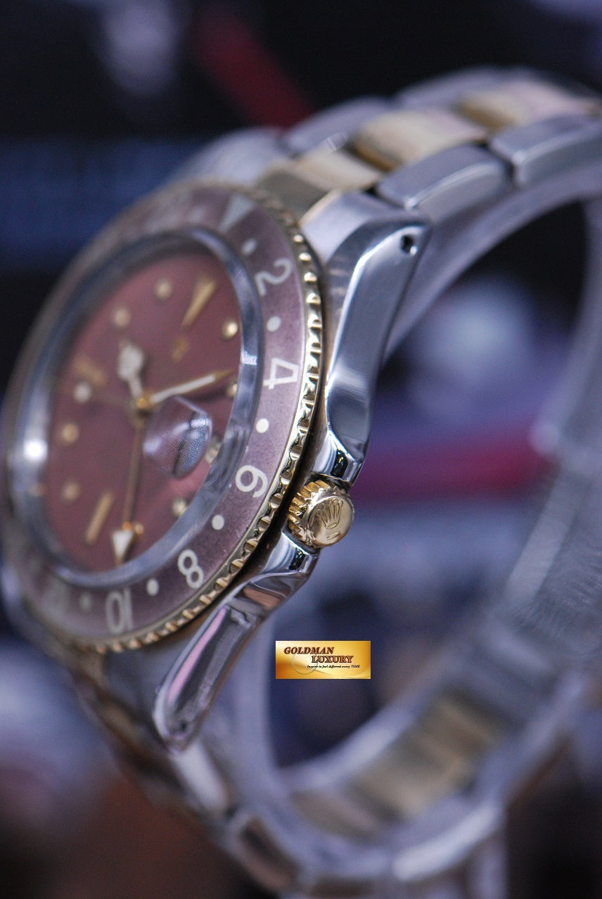 [SOLD] ROLEX OYSTER PERPETUAL GMT-MASTER I “ROOT BEER” MATTE BROWN NIPPLE DIAL VINTAGE 1675 (VINTAGE)