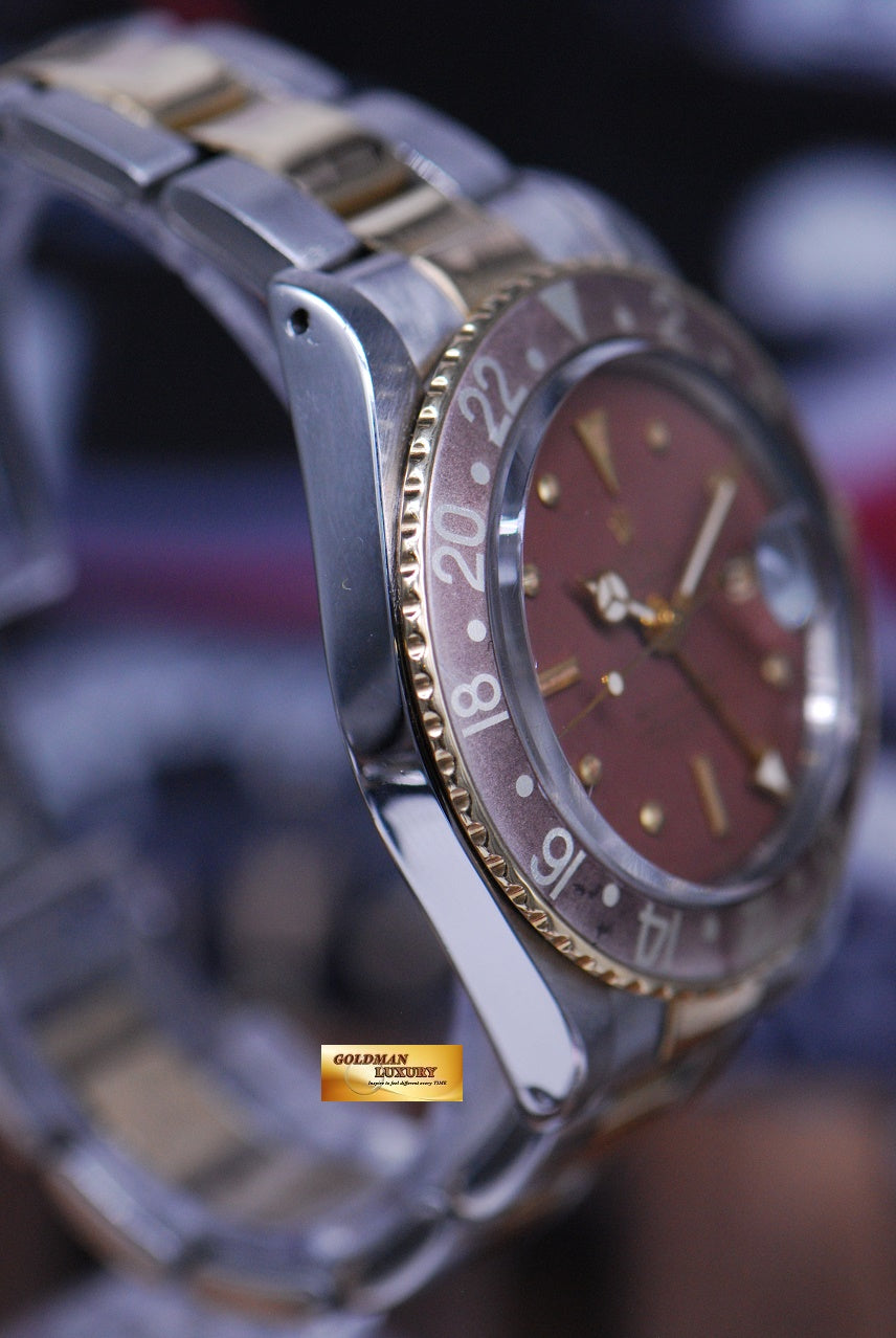 [SOLD] ROLEX OYSTER PERPETUAL GMT-MASTER I “ROOT BEER” MATTE BROWN NIPPLE DIAL VINTAGE 1675 (VINTAGE)