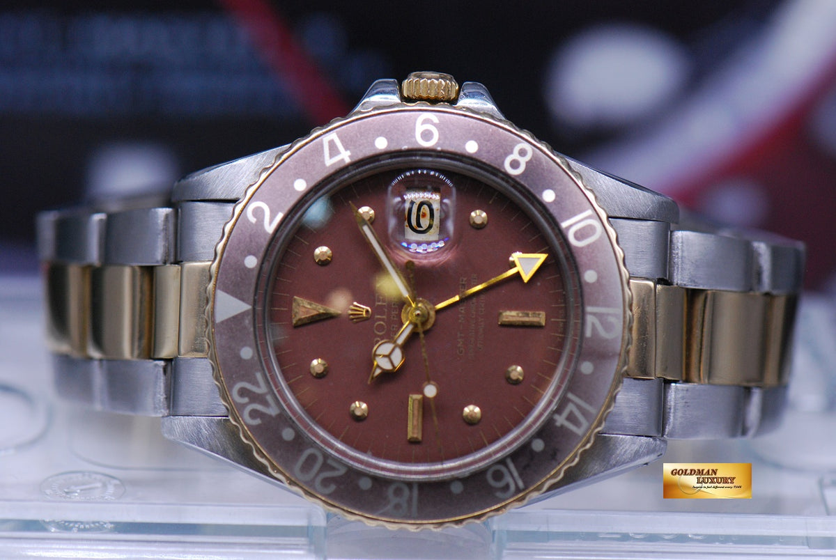 [SOLD] ROLEX OYSTER PERPETUAL GMT-MASTER I “ROOT BEER” MATTE BROWN NIPPLE DIAL VINTAGE 1675 (VINTAGE)