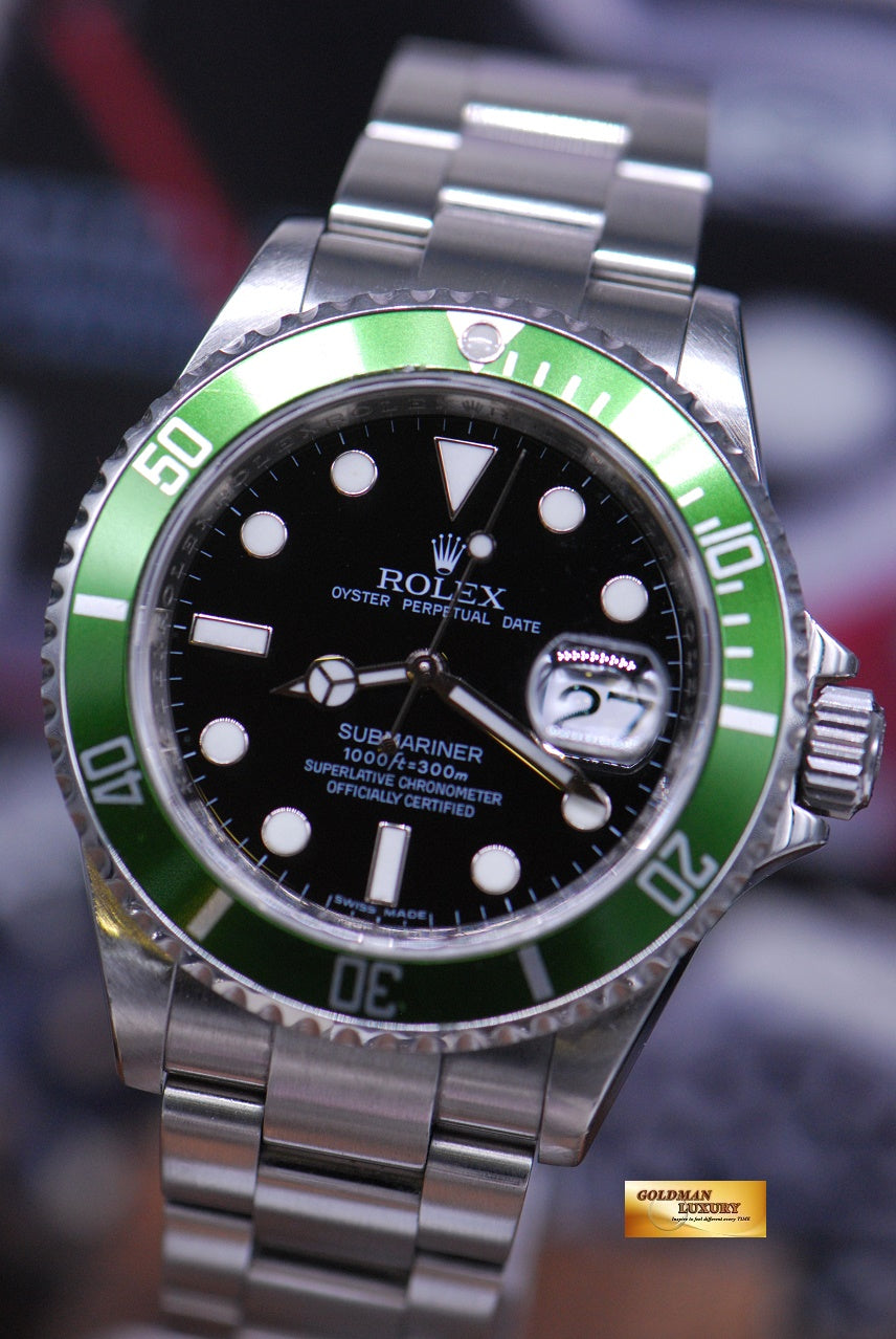 [SOLD] ROLEX OYSTER PERPETUAL SUBMARINER KERMIT GREEN BEZEL 16610LV (NEAR MINT)