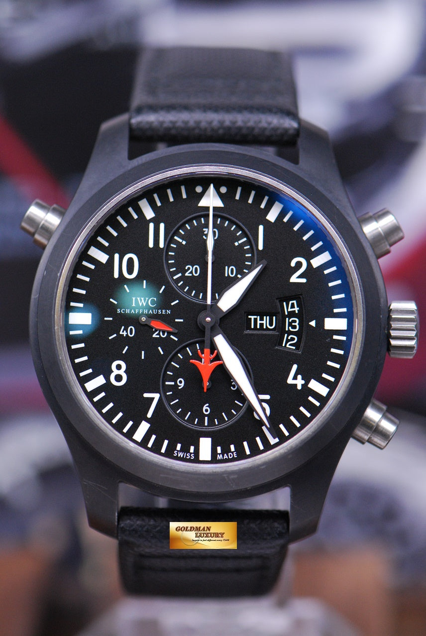 [SOLD] IWC PILOT’S DOUBLE CHRONOGRAPH TOP GUN SERIES CERAMIC BLACK AUTOMATIC IW3799-01 (NEAR MINT)