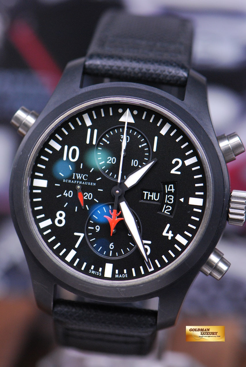 [SOLD] IWC PILOT’S DOUBLE CHRONOGRAPH TOP GUN SERIES CERAMIC BLACK AUTOMATIC IW3799-01 (NEAR MINT)