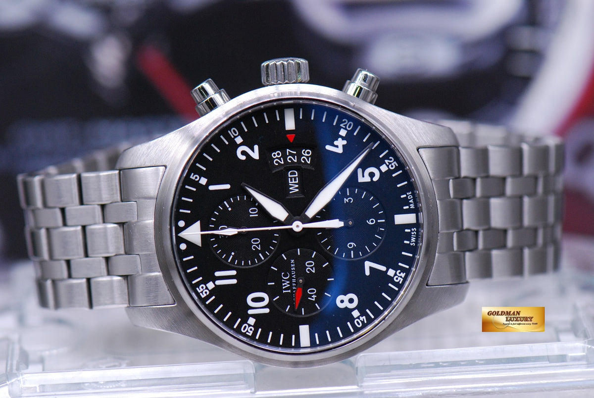 [SOLD] IWC PILOT’S CHRONOGRAPH STAINLESS STEEL BRACELET AUTOMATIC IW3777-04 (NEAR MINT)