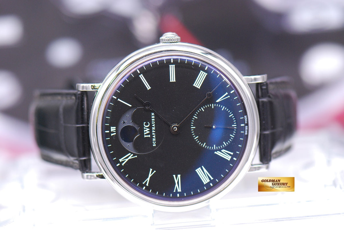 IWC PORTOFINO MOONPHASE 46mm HAND WOUND IW5448 01 NEAR MINT