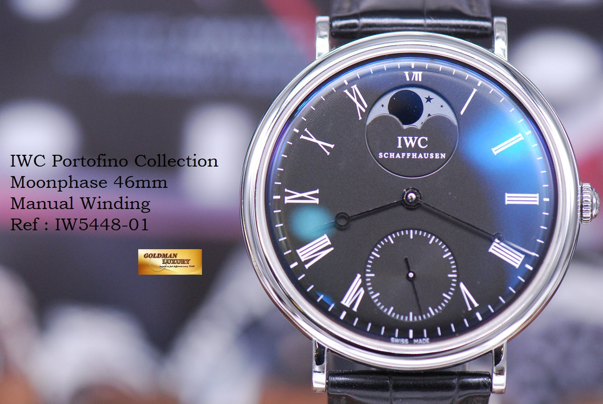 IWC PORTOFINO MOONPHASE 46mm HAND WOUND IW5448 01 NEAR MINT