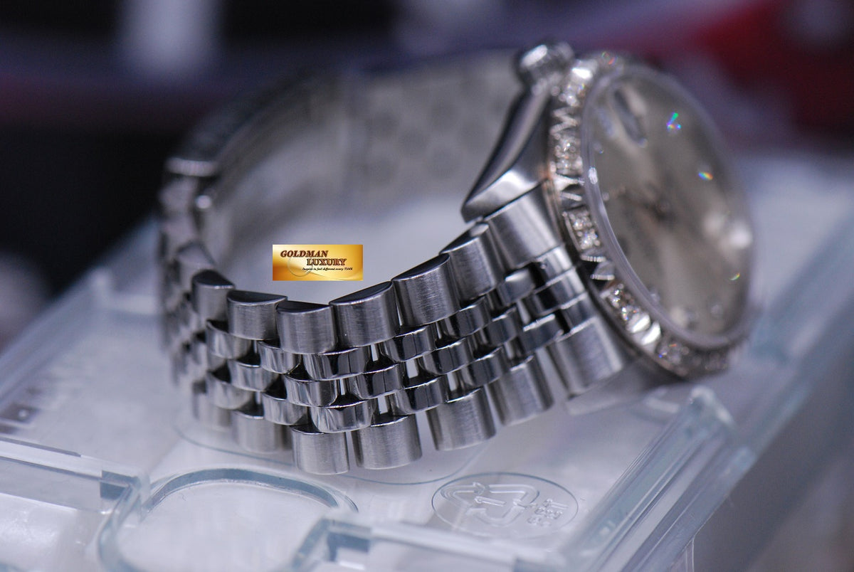 [SOLD] ROLEX OYSTER PERPETUAL DATEJUST 31mm BOYSIZE DIAMOND DIAL & BEZEL SILVER 68274 (NEAR MINT)