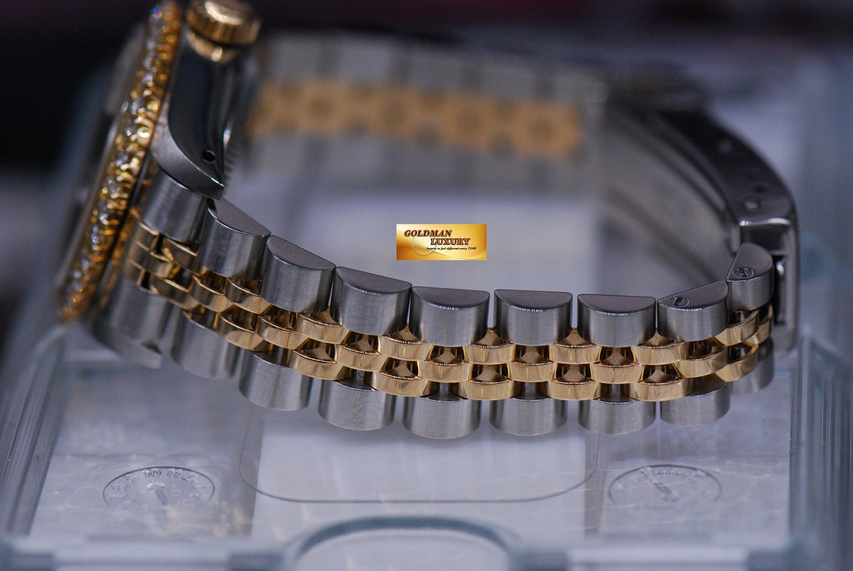 [SOLD] ROLEX OYSTER PERPETUAL DATEJUST 26mm LADIES DIAMOND DIAL & BEZEL WHITE 69173 (NEAR MINT)