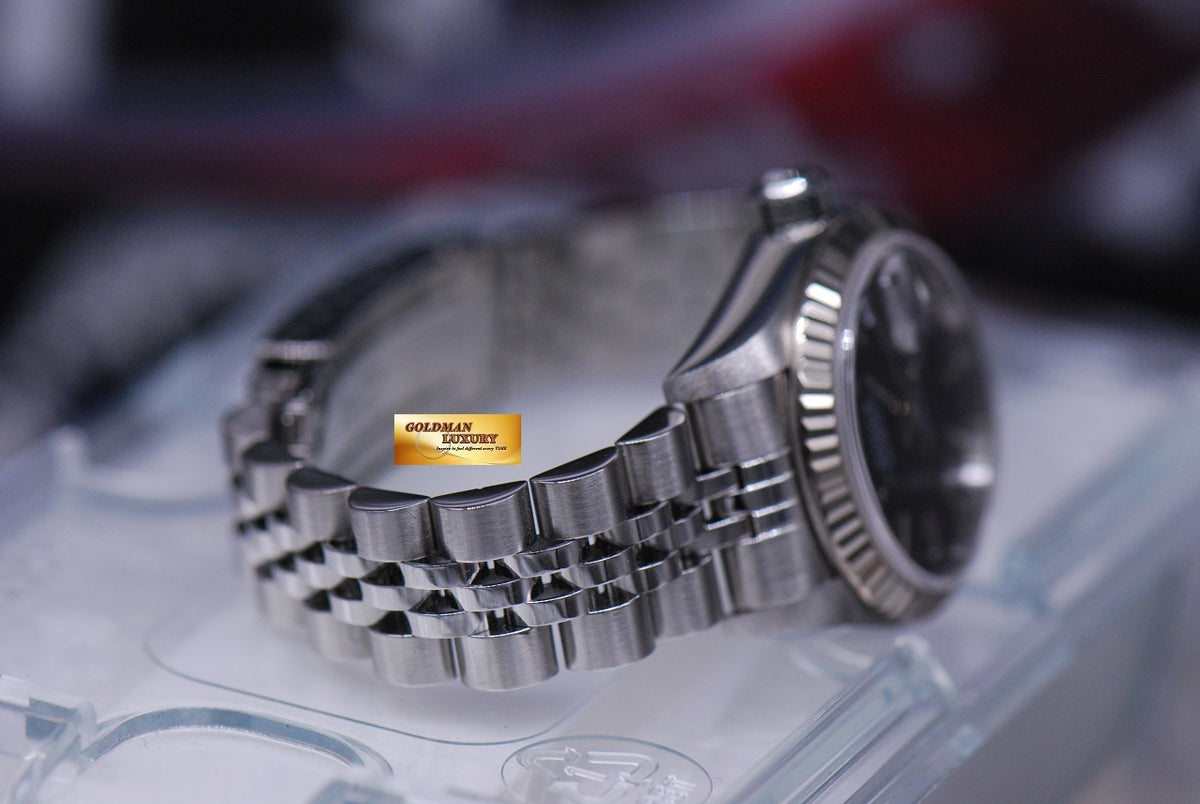 [SOLD] ROLEX OYSTER PERPETUAL DATEJUST 26mm LADIES STAINLESS STEEL BLACK 79174 (NEAR MINT)