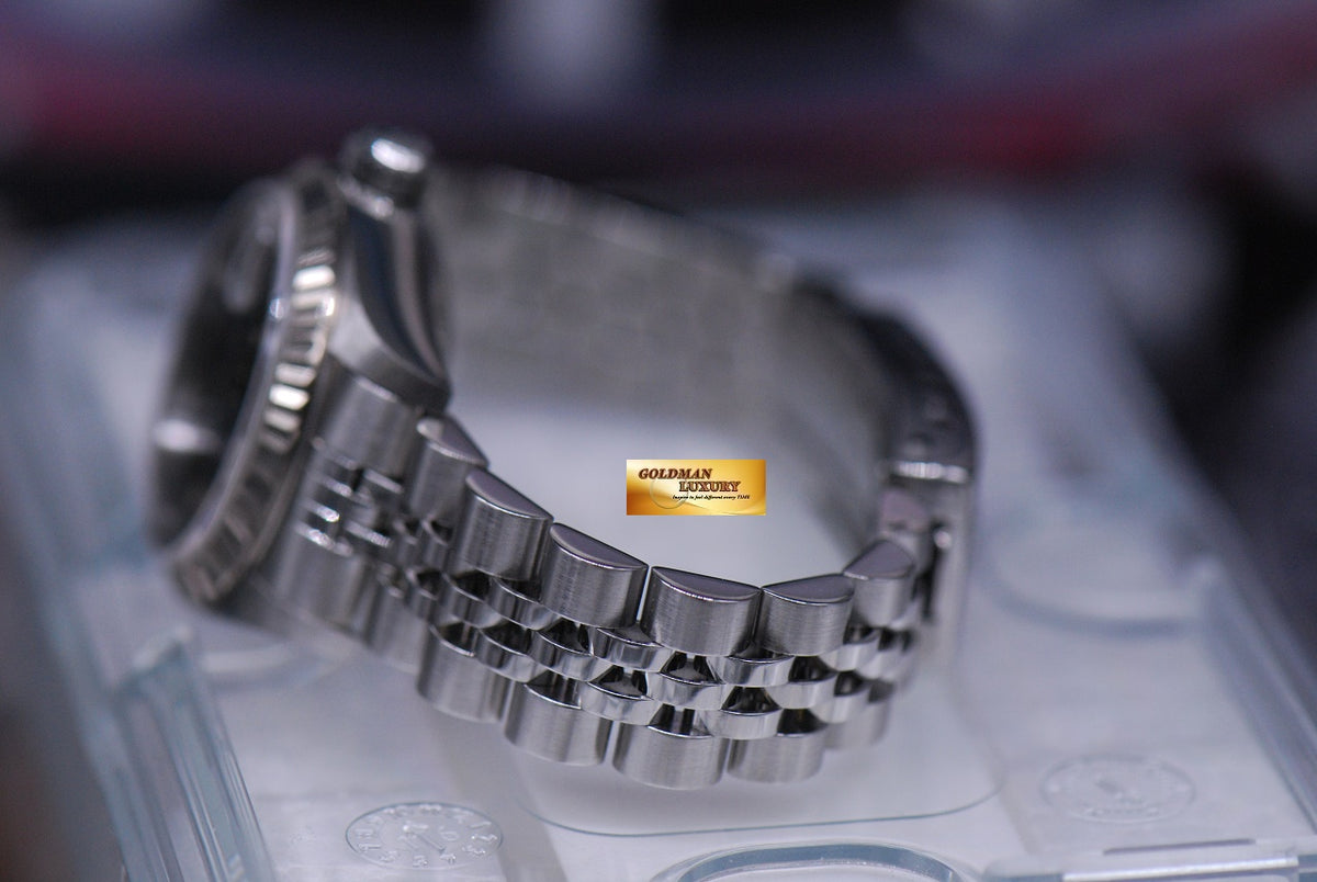 [SOLD] ROLEX OYSTER PERPETUAL DATEJUST 26mm LADIES STAINLESS STEEL BLACK 79174 (NEAR MINT)