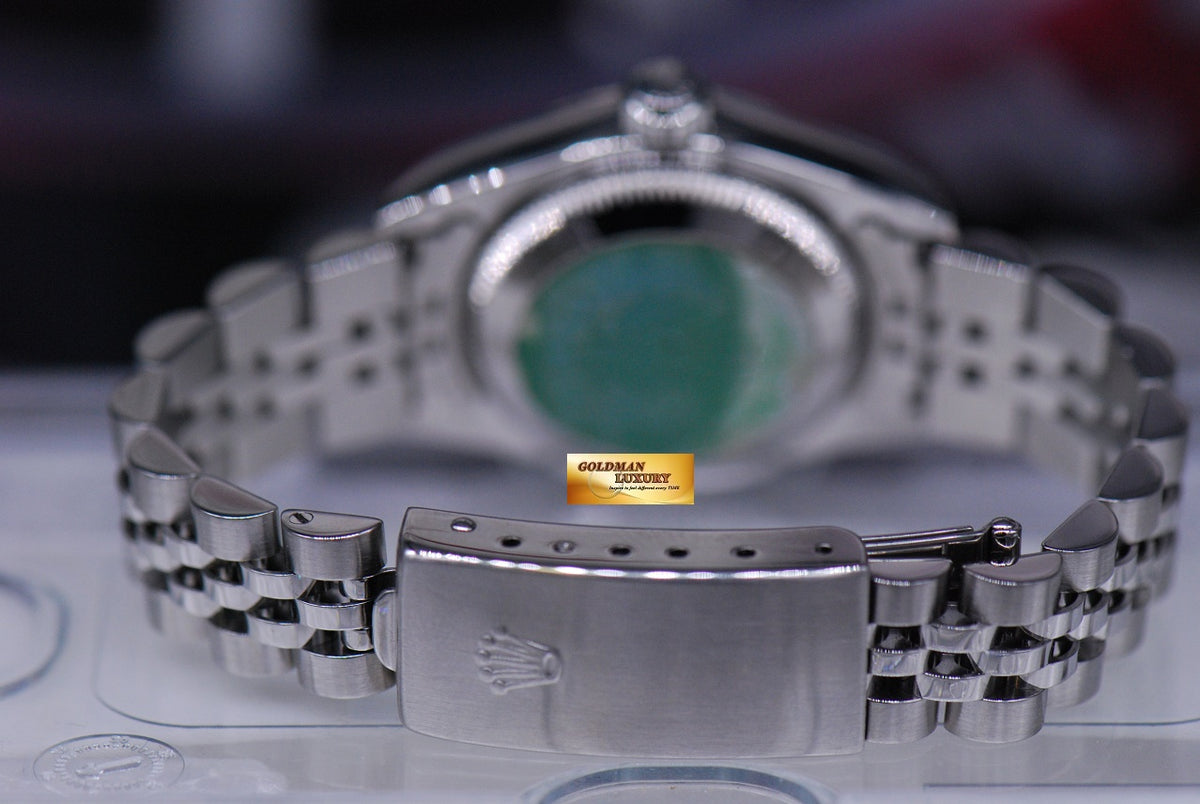 [SOLD] ROLEX OYSTER PERPETUAL DATEJUST 26mm LADIES STAINLESS STEEL BLACK 79174 (NEAR MINT)