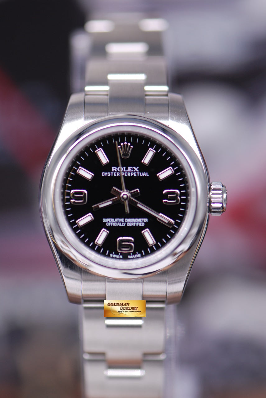[SOLD] ROLEX OYSTER PERPETUAL 26mm LADIES BLACK 176200 (MINT)