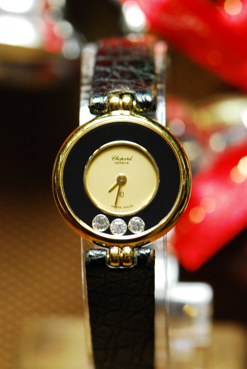 [SOLD] CHOPARD HAPPY DIAMOND 18K YELLOW GOLD LADIES QUARTZ (Near Mint)