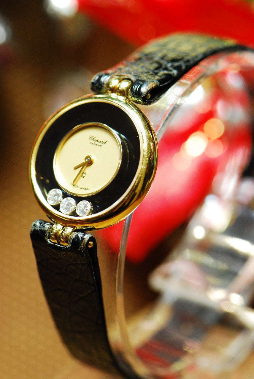 [SOLD] CHOPARD HAPPY DIAMOND 18K YELLOW GOLD LADIES QUARTZ (Near Mint)