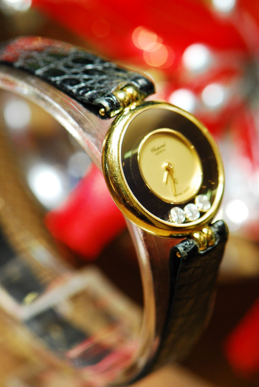 [SOLD] CHOPARD HAPPY DIAMOND 18K YELLOW GOLD LADIES QUARTZ (Near Mint)