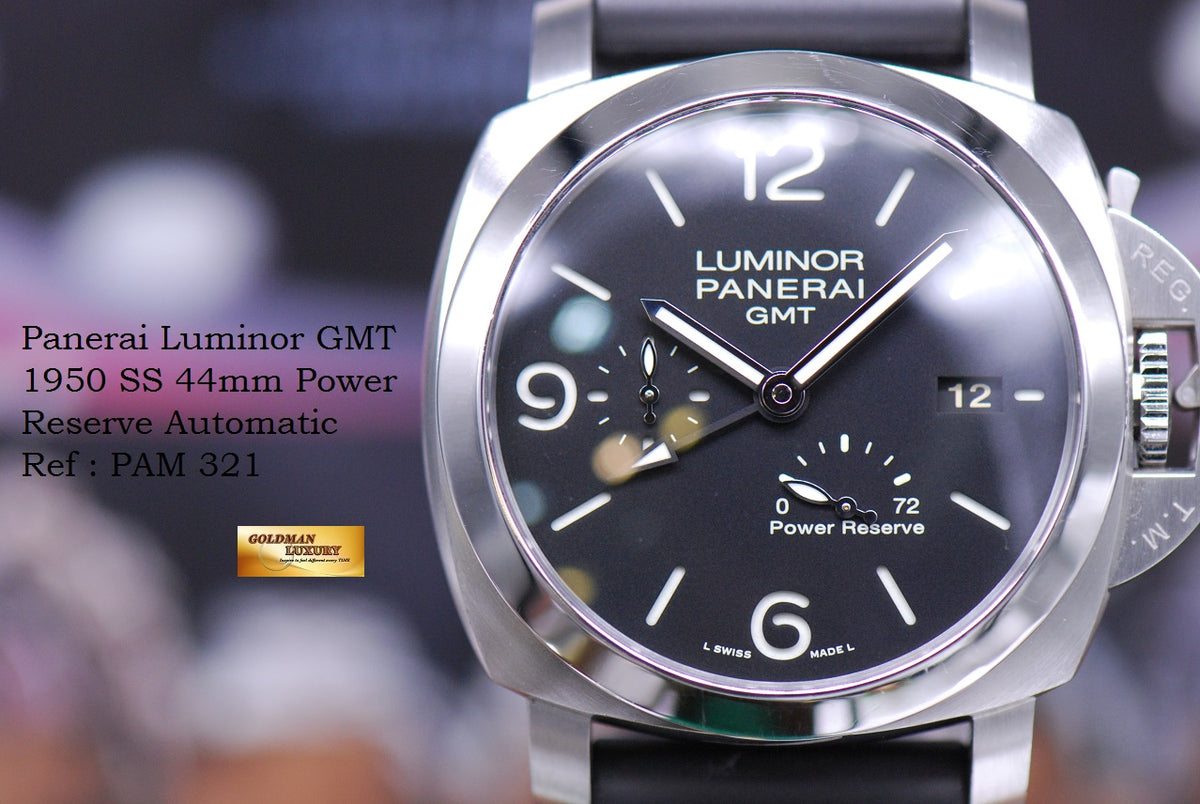 [SOLD] PANERAI LUMINOR MARINA GMT 1950 44mm POWER RESERVE AUTOMATIC PAM 321 (NEAR MINT)