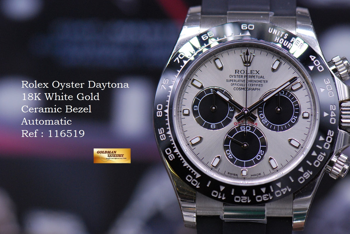 [SOLD] ROLEX OYSTER COSMOGRAPH DAYTONA 18K WHITE GOLD “PANDA” DIAL CERAMIC BEZEL 116519 (NEW-UNWORN)
