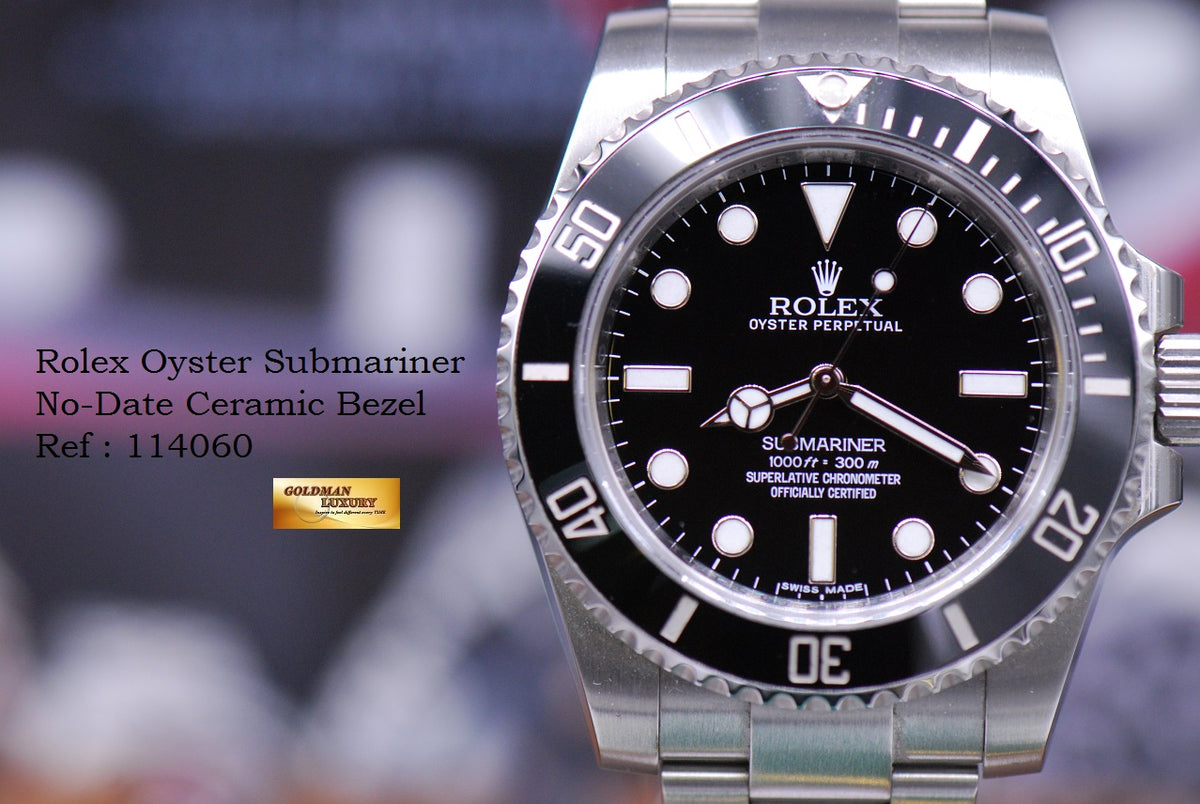 [SOLD] ROLEX OYSTER PERPETUAL SUBMARINER NO-DATE CERAMIC BEZEL 114060 (NEAR MINT)