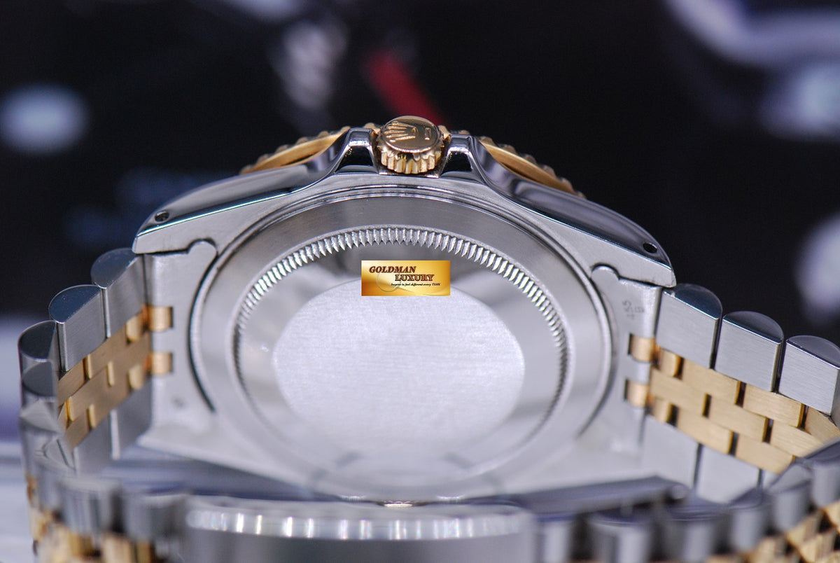 [SOLD] ROLEX OYSTER PERPETUAL GMT-MASTER II HALF-GOLD BLACK 16713 (MINT)