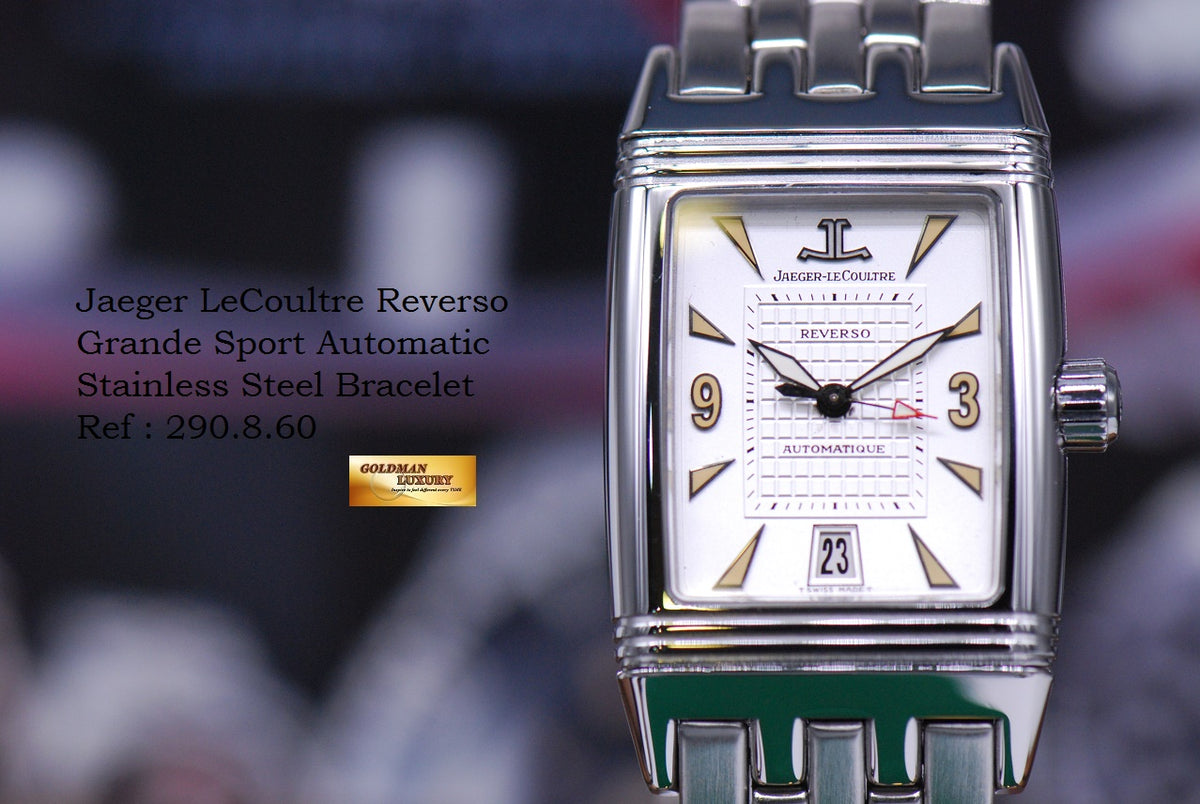 [SOLD] JLC REVERSO GRANDE SPORT AUTOMATIC SS BRACELET 290.8.60 (MINT)