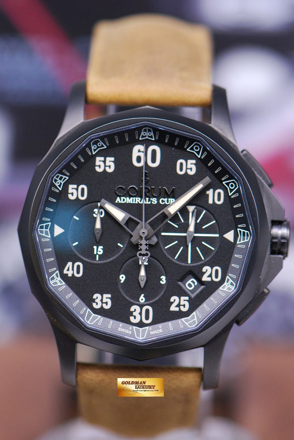 [SOLD] CORUM ADMIRAL’S CUP MILITARY LEGEND 42mm CHRONOGRAPH PVD BLACK AUTOMATIC (LNIB)