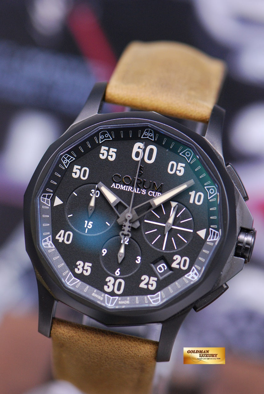 [SOLD] CORUM ADMIRAL’S CUP MILITARY LEGEND 42mm CHRONOGRAPH PVD BLACK AUTOMATIC (LNIB)