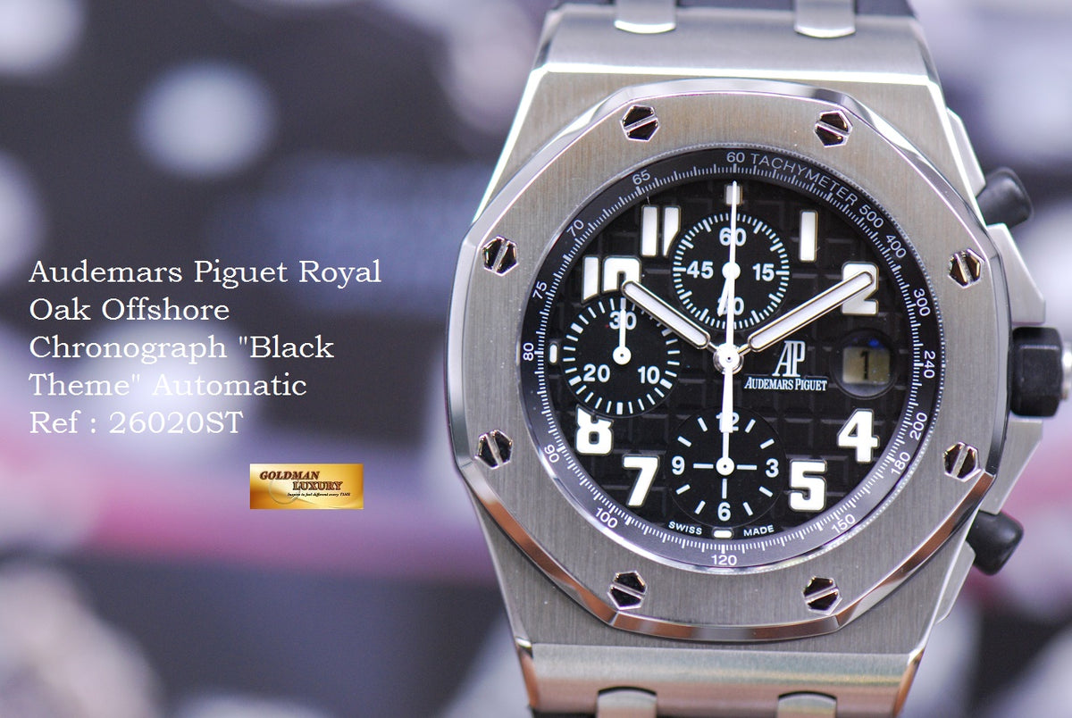 [SOLD] AUDEMARS PIGUET ROYAL OAK OFFSHORE BLACK THEME CHRONOGRAPH AUTOMATIC 26020ST (MINT)