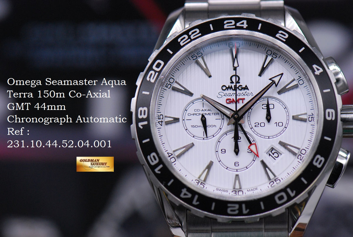 [SOLD] OMEGA SEAMASTER AQUA TERRA 150m CO-AXIAL GMT 44mm CHRONOGRAPH AUTOMATIC (NEAR MINT)