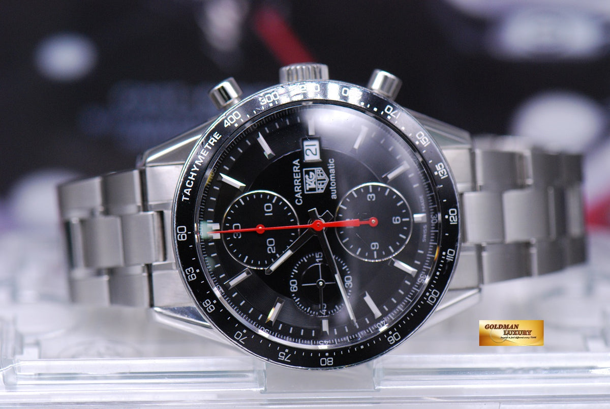 [SOLD] TAG HEUER CARRERA CHRONOGRAPH BLACK AUTOMATIC CV2011 (MINT)