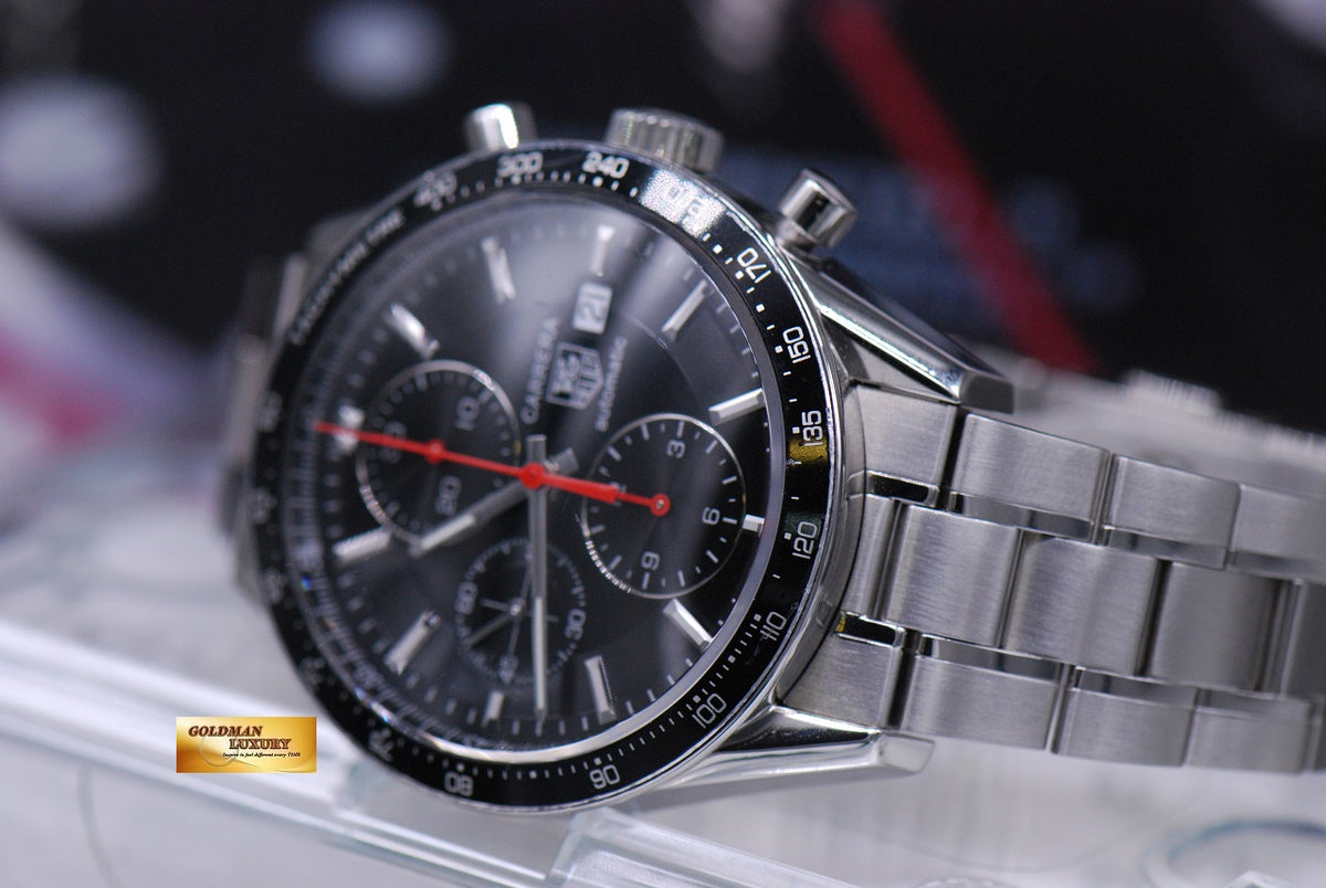 [SOLD] TAG HEUER CARRERA CHRONOGRAPH BLACK AUTOMATIC CV2011 (MINT)